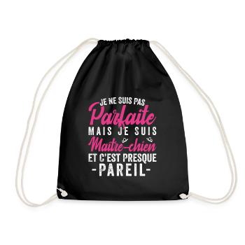 Je Ne Suis Pas Parfaite Mais Je Suis maître_chien - Sac de sport léger - noir - Devant
