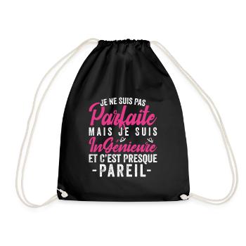 Je Ne Suis Pas Parfaite Mais Je Suis ingénieure - Sac de sport léger - noir - Devant