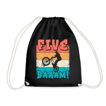 5. Geburtstag Bmx 5 Jahre Geschenk - Turnbeutel - Schwarz - Vorne