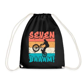 7. Geburtstag Bmx 7 Jahre Geschenk - Turnbeutel - Schwarz - Vorne