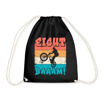 8 Geburtstag Bmx 8 Jahre Geschenk - Turnbeutel - Schwarz - Vorne