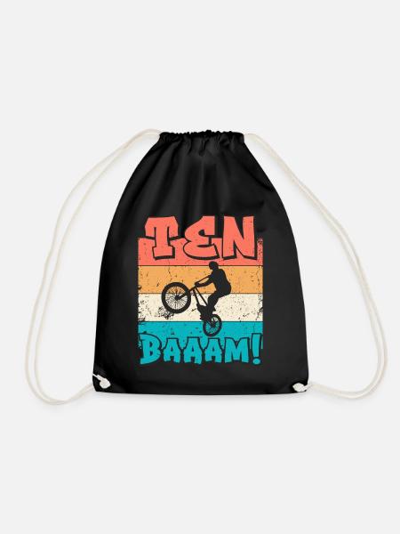 10 Geburtstag Bmx 10 Jahre Geschenk - Turnbeutel - Schwarz