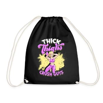 dick dicke oberschenkel thick thighs oberschenkel - Turnbeutel - Schwarz - Vorne