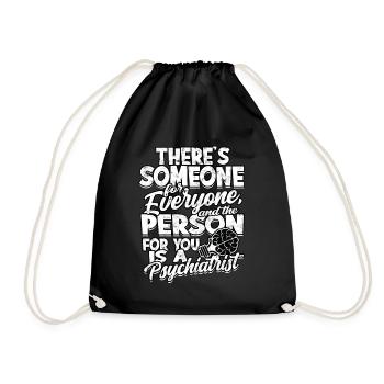 psychiatrist gift therapy gift idea psycholo - Drawstring Bag - black - Front