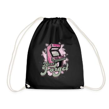 Retro Gamer Video Games Arcade Gaming Pinball Game - Drawstring Bag - black - Front