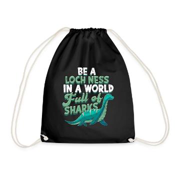 lochlochlochness geschenkidee geschenk - Turnbeutel - Schwarz - Vorne