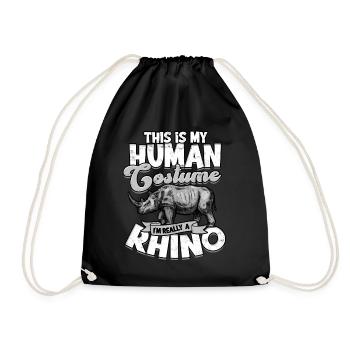 Rhino Africa Cadeau Safari Idée cadeau Rhino - Sac de sport léger - noir - Devant