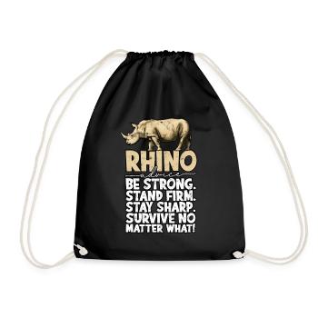 Rhino Africa Cadeau Safari Idée cadeau Rhino - Sac de sport léger - noir - Devant