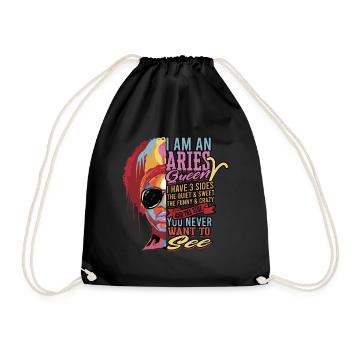 Aries Queen March April Zodiac Astrology Aries - Drawstring Bag - black - Front