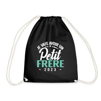 I'm going to have a little brother 2023, child ad - Drawstring Bag - black - Front