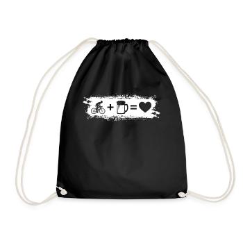 Grunge rectangle - coeur - bière - homme vélo - Sac de sport léger - noir - Devant