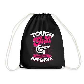 Appendix Operation Appendectomy Removal - Drawstring Bag - black - Front