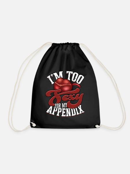 Anhang Operation Appendektomie Entfernung - Turnbeutel - Schwarz