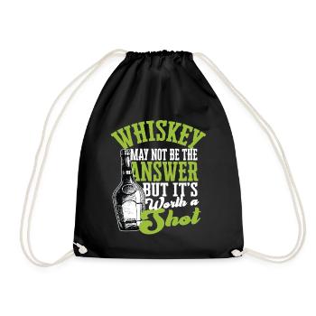 Irish Whisky Scotch Drinker Drinking Alcohol - Drawstring Bag - black - Front