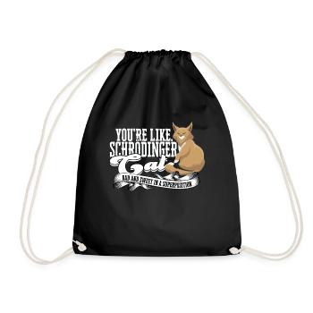Schrodinger's cat superposition Quantum Physics - Drawstring Bag - black - Front