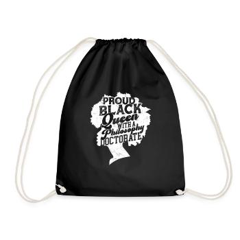 Black Queen with Philosophy PhD student - Drawstring Bag - black - Front