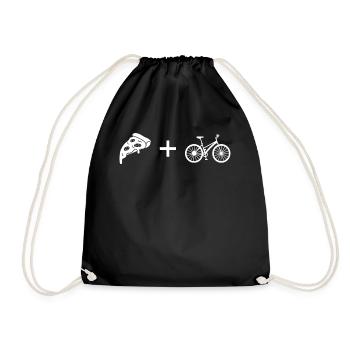 Pizza - Cycling - - Drawstring Bag - black - Front