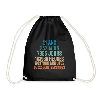 21 Ans Anniversaire - cadeau d'anniversaire - Sac de sport léger - noir - Devant
