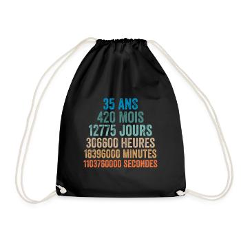 35 Ans Anniversaire - cadeau d'anniversaire - Sac de sport léger - noir - Devant