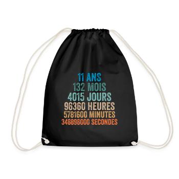 11 Ans Anniversaire - cadeau d'anniversaire - Sac de sport léger - noir - Devant