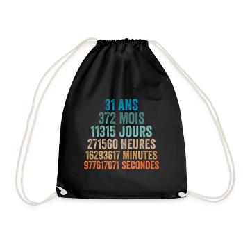 31 Ans Anniversaire - cadeau d'anniversaire - Sac de sport léger - noir - Devant