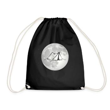 pleine lune - tente de camping - - Sac de sport léger - noir - Devant