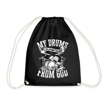 Drummer Jesus Cross Drummer Drummer - Drawstring Bag - black - Front