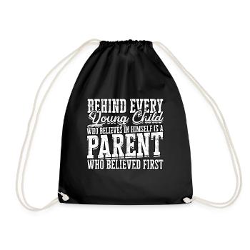 eltern geschenk mutter geschenkidee vater familie - Turnbeutel - Schwarz - Vorne