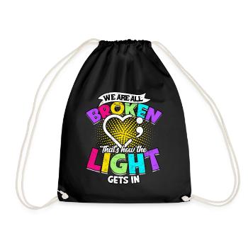 depression depressive sad gift idea unfortunate - Drawstring Bag - black - Front