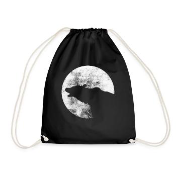 Mond - Bär - (2) - Turnbeutel - Schwarz - Vorne