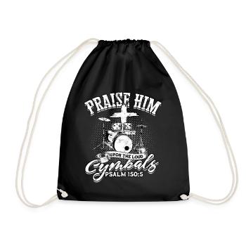 Drummer Jesus Cross Drummer Drummer - Drawstring Bag - black - Front