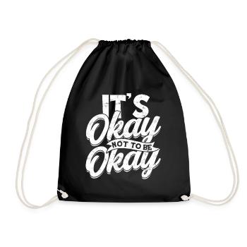 depression depressive sad gift idea unfortunate - Drawstring Bag - black - Front