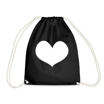 Heart - Camper - (2) - Drawstring Bag - black - Front