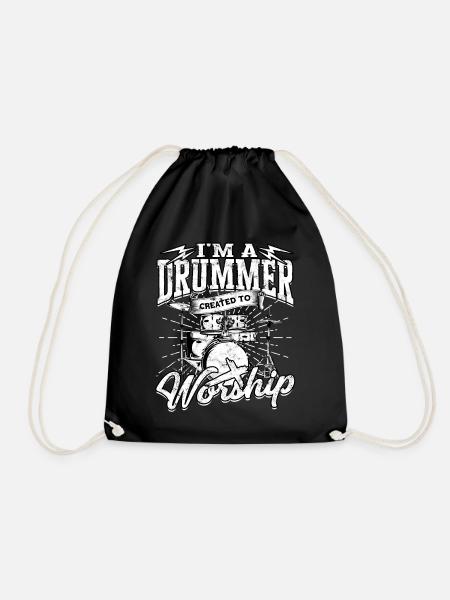 Drummer Jesus Cross Drummer Drummer - Drawstring Bag - black