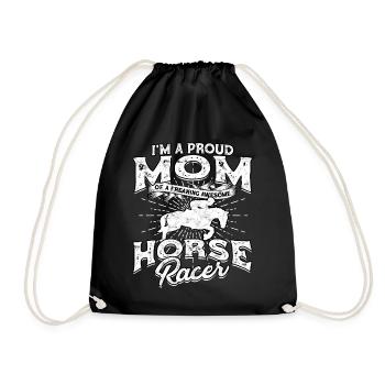 pferderennen pferd reiten pferde reiter geschenk g - Turnbeutel - Schwarz - Vorne