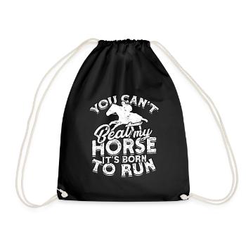 pferderennen pferd reiten pferde reiter geschenk g - Turnbeutel - Schwarz - Vorne