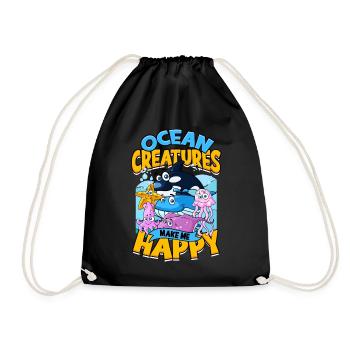 marine biology marine biologist sea biology biologist - Drawstring Bag - black - Front