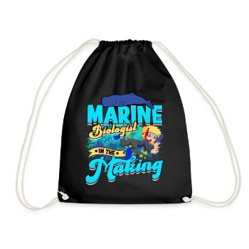 marine biology marine biologist sea biology biologist - Drawstring Bag - black - Front