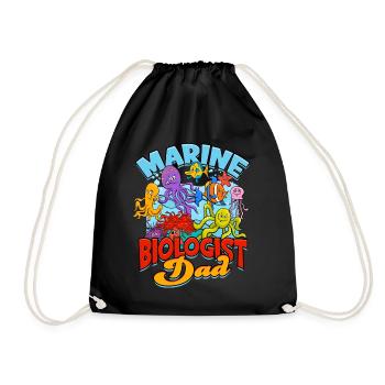 marine biology marine biologist sea biology biologist - Drawstring Bag - black - Front