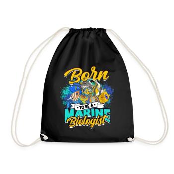 marine biology marine biologist sea biology biologist - Drawstring Bag - black - Front