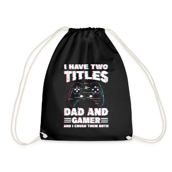Jeux vidéo | Je dois Titels Papa Et Gamer - Sac de sport léger - noir - Devant