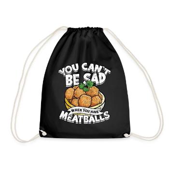 Meatballs Eat Spaghetti Gift Gift - Drawstring Bag - black - Front