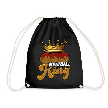 fleischklößchen essen spaghetti geschenk geschenki - Turnbeutel - Schwarz - Vorne