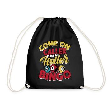 Bingo Jeu Joueur de bingo Grand-mère Loterie de jeu - Sac de sport léger - noir - Devant