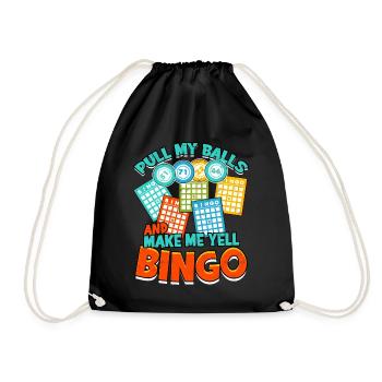 Bingo Jeu Joueur de bingo Grand-mère Loterie de jeu - Sac de sport léger - noir - Devant