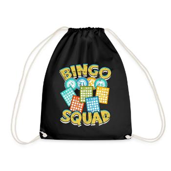 Bingo Jeu Joueur de bingo Grand-mère Loterie de jeu - Sac de sport léger - noir - Devant