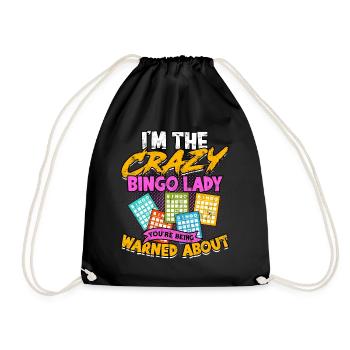 Bingo Jeu Joueur de bingo Grand-mère Loterie de jeu - Sac de sport léger - noir - Devant