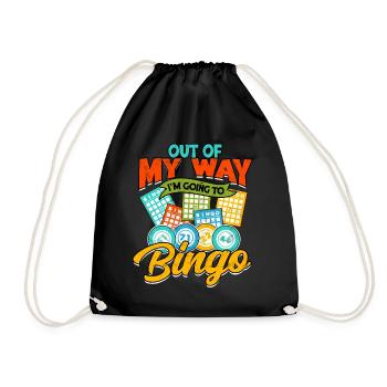 Bingo Jeu Joueur de bingo Grand-mère Loterie de jeu - Sac de sport léger - noir - Devant