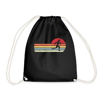 Lignes soleil et rétro - course à pied féminine - - Sac de sport léger - noir - Devant