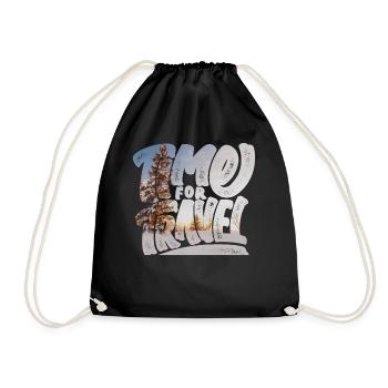 Time for travel - Turnbeutel - Schwarz - Vorne